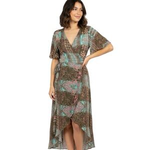 Karma Highway Wrap Dress Size S/M P2P 16” Adjustable